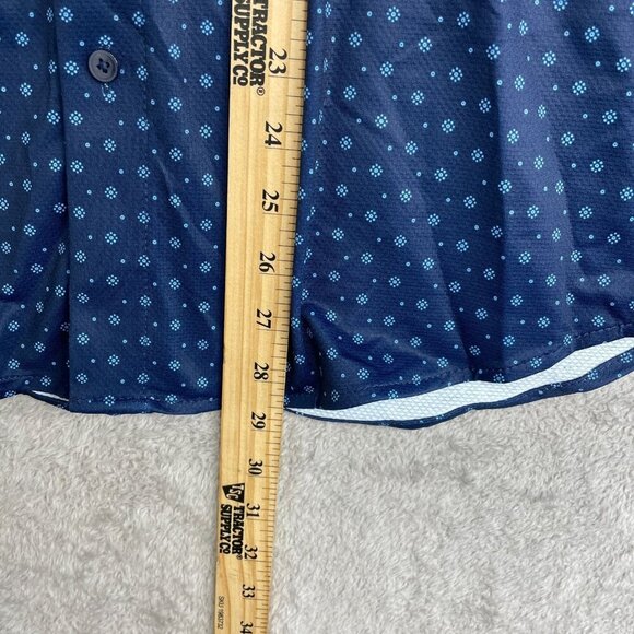 NEW Jachs New York Men's M Short Sleeve Button-Up Shirt Navy Blue - Picture 4 of 10